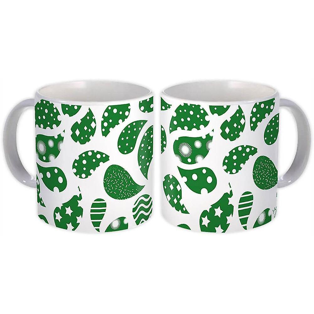 Gift Mug: Green Paisley Pattern Abstract