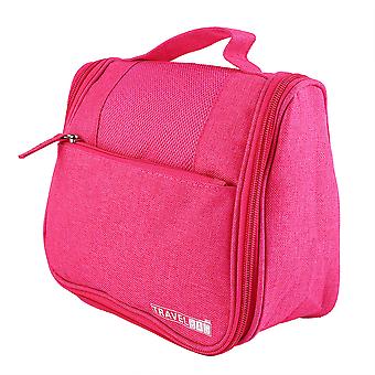 Toiletry Bag with Hanging Hook Travel Makeup Pouch Sundry Bag Cosmetics Organizer (Red)