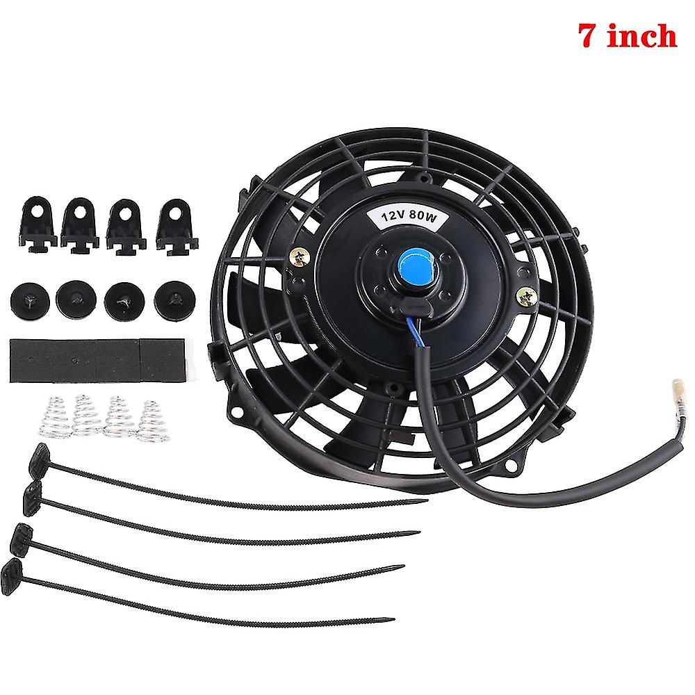 12'/10"/9"/7" Push/pull Electric Radiator Intercooler Slim Fan Engine Cooling Kit 12v 80w