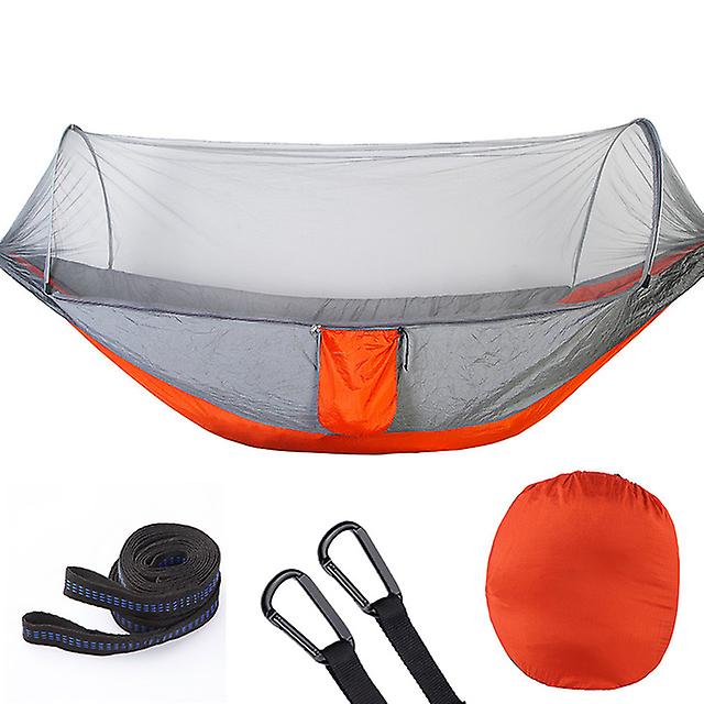 290*140 Hammock With Anti-mosquito Outdoor Double Nylon Parachute Cloth Camping Mosquito Net Quick Open Hammock Control Hammock