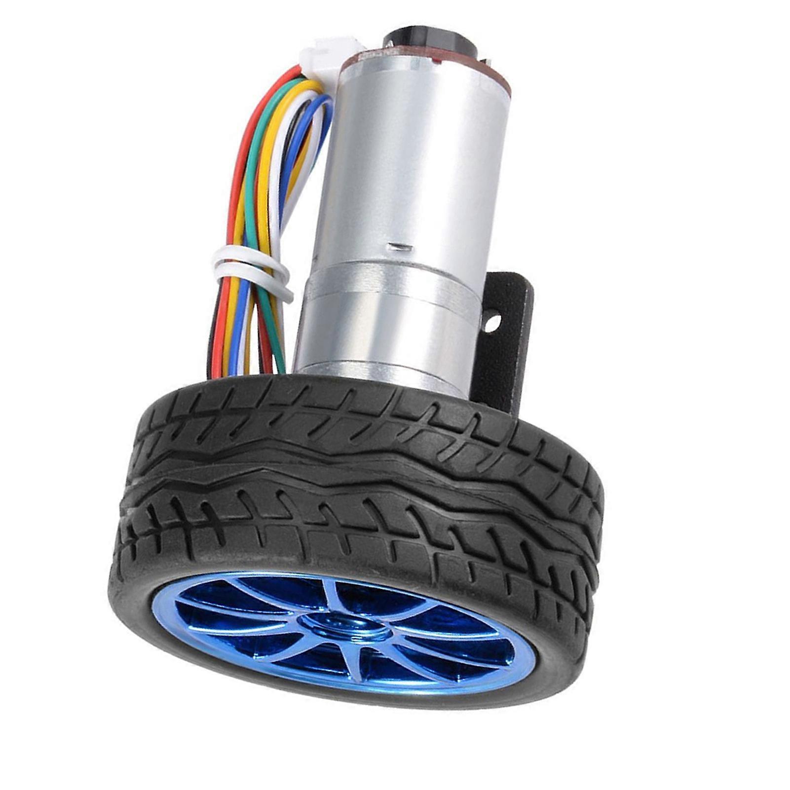 DIY Encoder Gear Motor Kit with 65mm Wheel & Mounting Bracket DC 6V