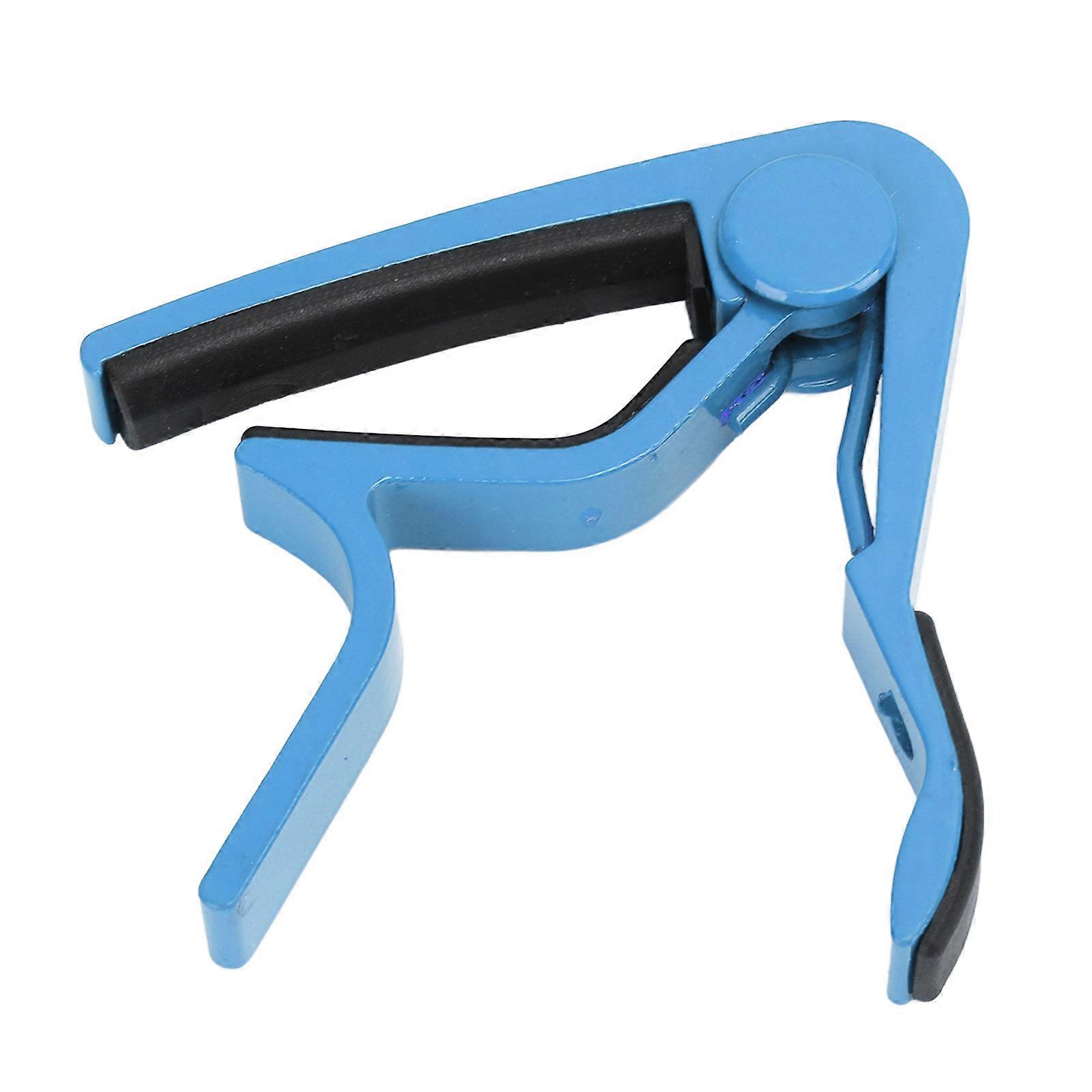 Guitar Capo Strong Spring Scratch Resistant High Hardness Alloy Guitar Capo with 5 Picks Blue 