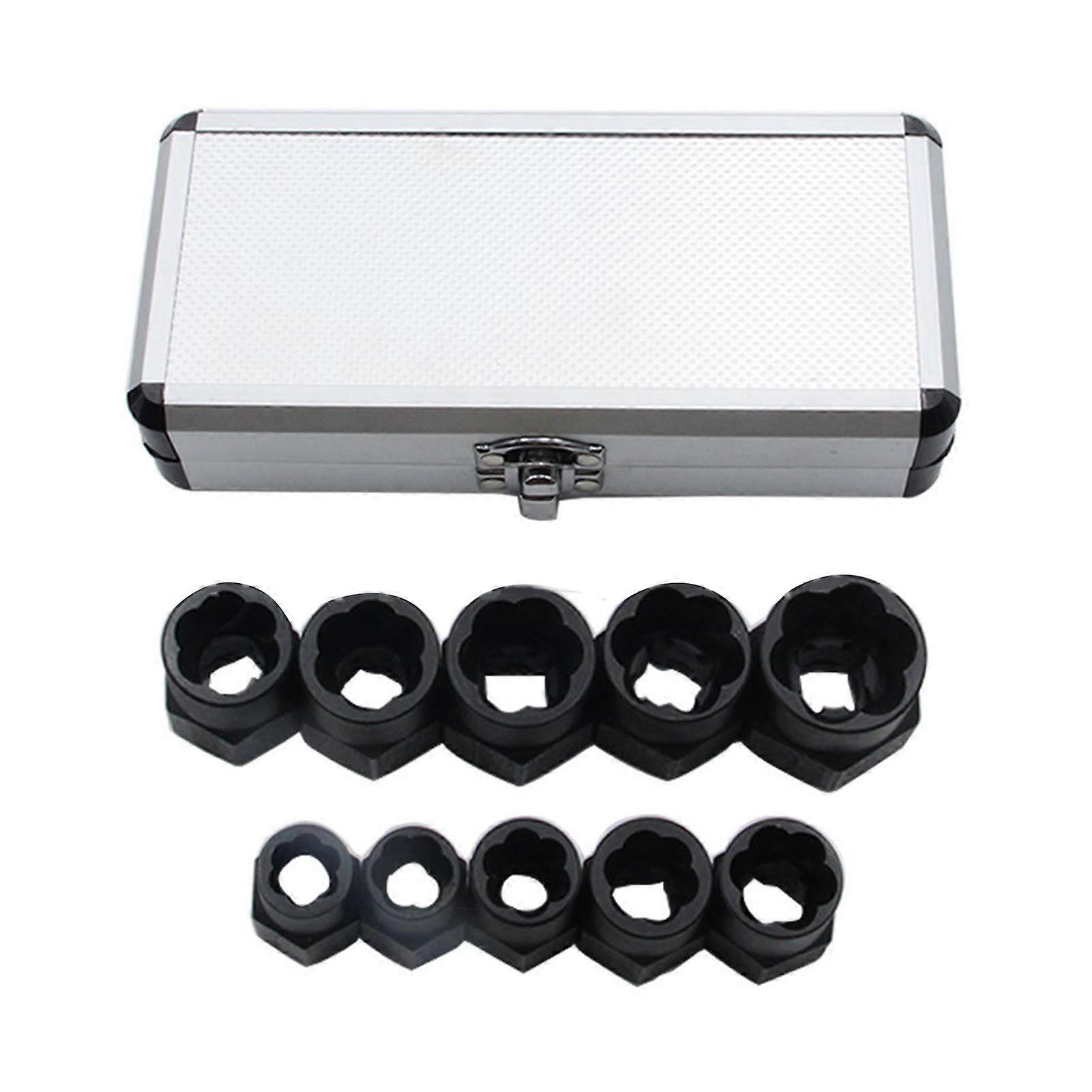 10-delars bultutdragare set starkt grepp kromvanadiumstål höghållfast svart bultmutterutdragare borttagningsverktyg