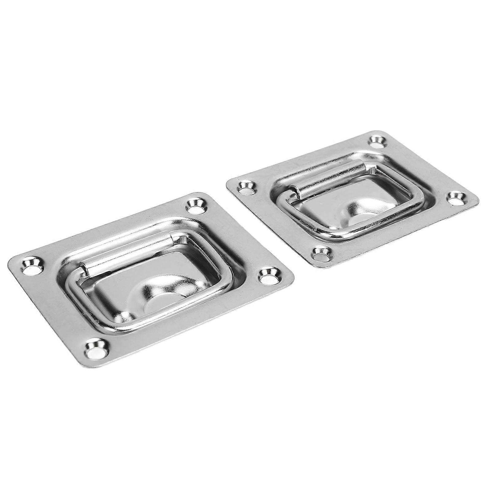 76 X 57mm 2PCS Flush Lift Pull Ring Handle 304 Stainless Steel Durable Flush Mount Recessed Pull Handle