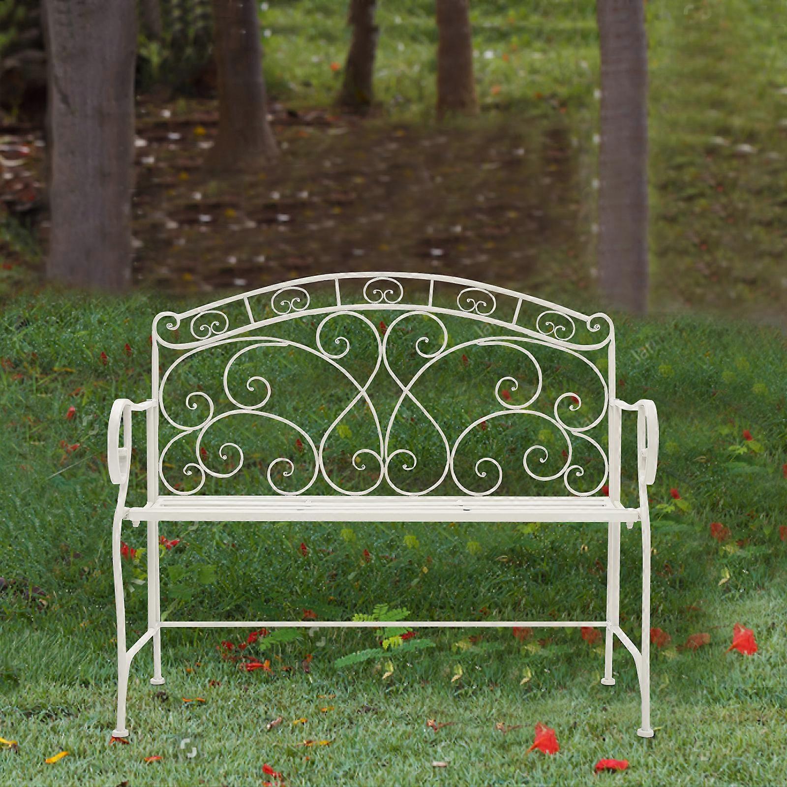 Folding Cast Iron 2 Seater Outdoor Garden Bench