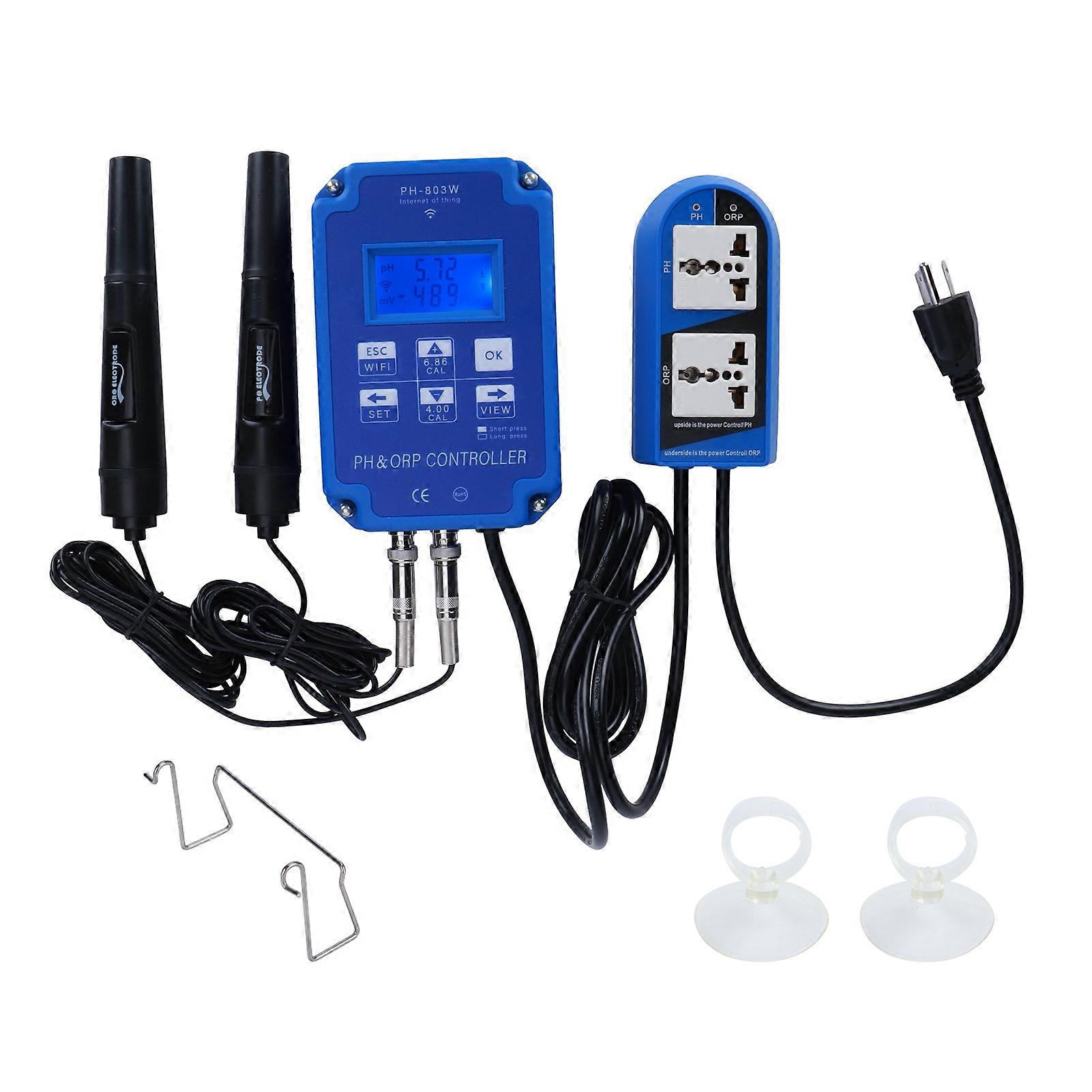 Digital PH ORP Controller Online Tester Water Quality Testing Phone WIFI Monitor US Plug AC 110V NO.8181