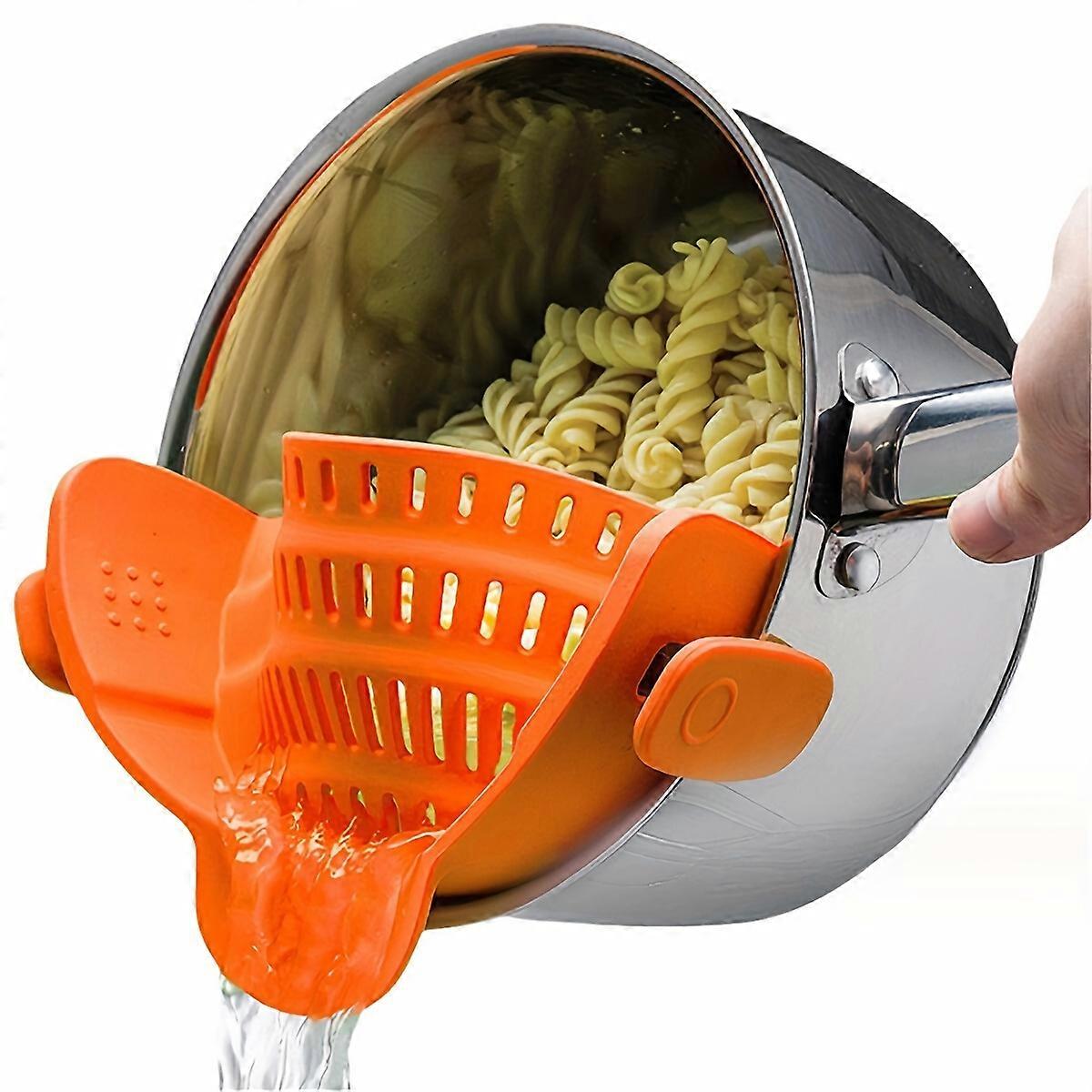 Strainer, Silicone Pot Strainer, Adjustable Silicone Clip On Strainer For Pots Pans And Bowls, Kitchen Pot Strainer, Hand Held Pot Drainer, Fruit Wash