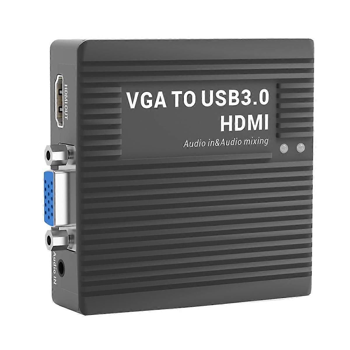VGA TO USB3.0 Video Capture Card ,1080P60FPS,VGA TO -Compatibler Converter,AUDIO IN&AUDIO MIXING,VGA2UVC,VGA TO UVC