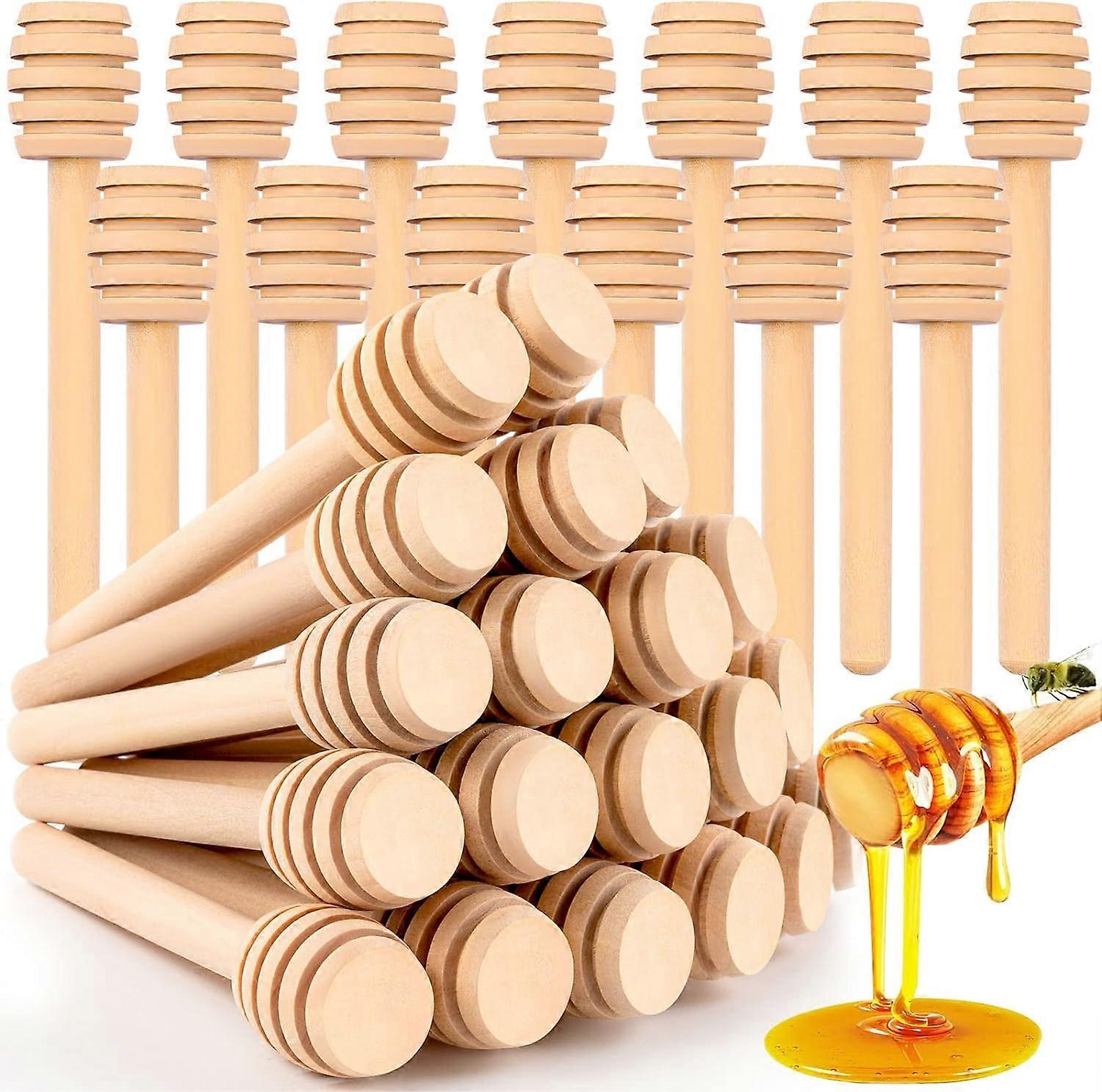 25Pcs Honey Dipper Sticks - Wooden Honey Dipper, 3 Inch Mini Honeycomb Stick, Honey Stirrer Stick for Honey Jar Dispense Drizzle Honey and Wedding Par