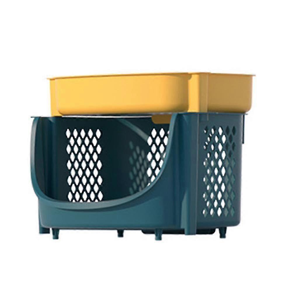 Movable Storage Rack Kitchen Fruit Vegetable Storage Cart (green)