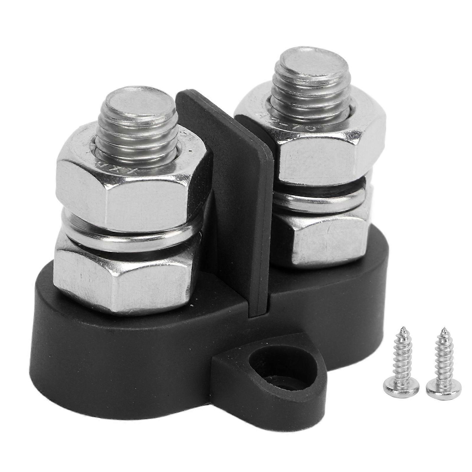 M10 3/8in Power Distribution Terminal Block Dual Isolated Stud For Car Trailer Boat Dc 48v Red