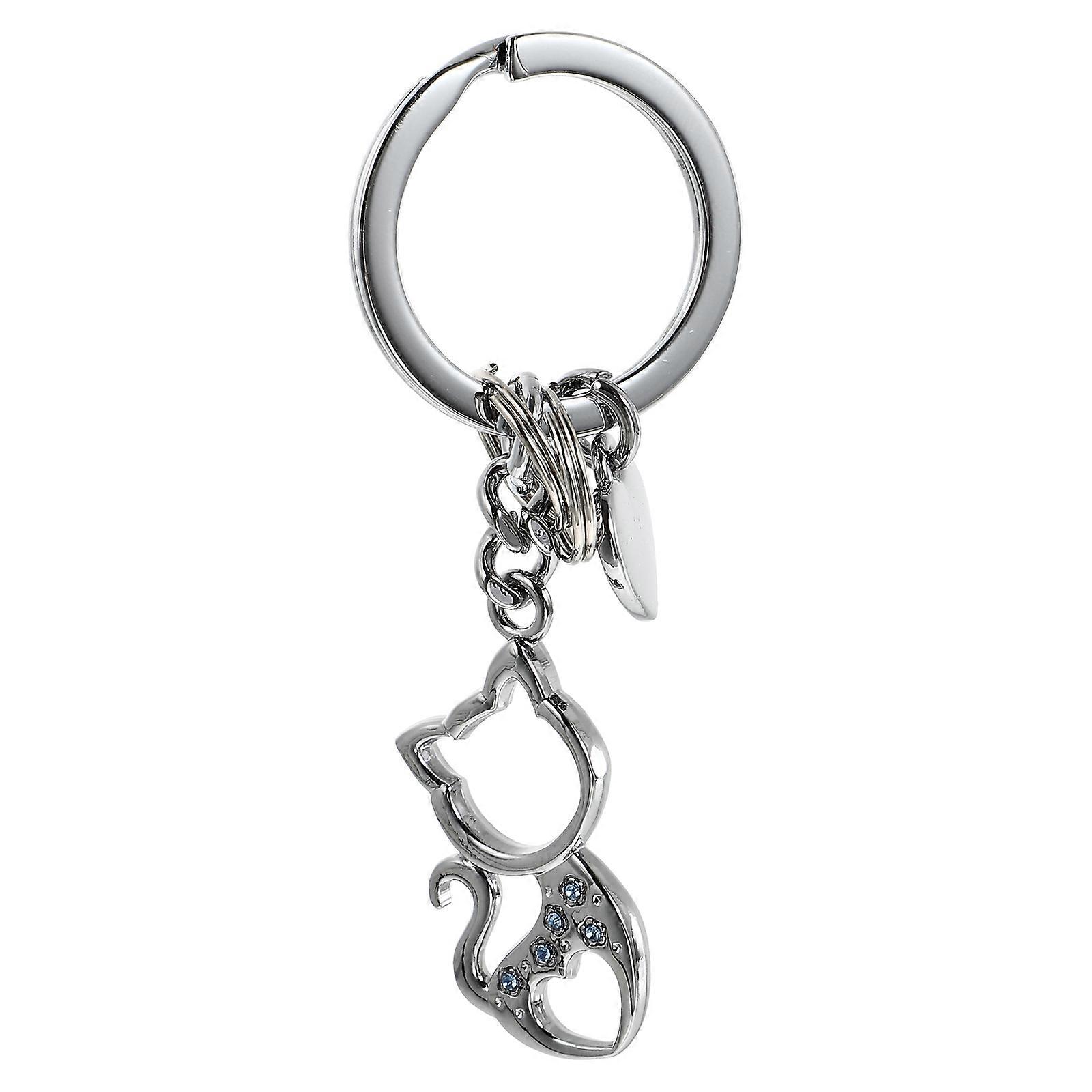 1Pc Adorable Cat Shape Keychain Cartoon Design Hanging Ornament for Bag