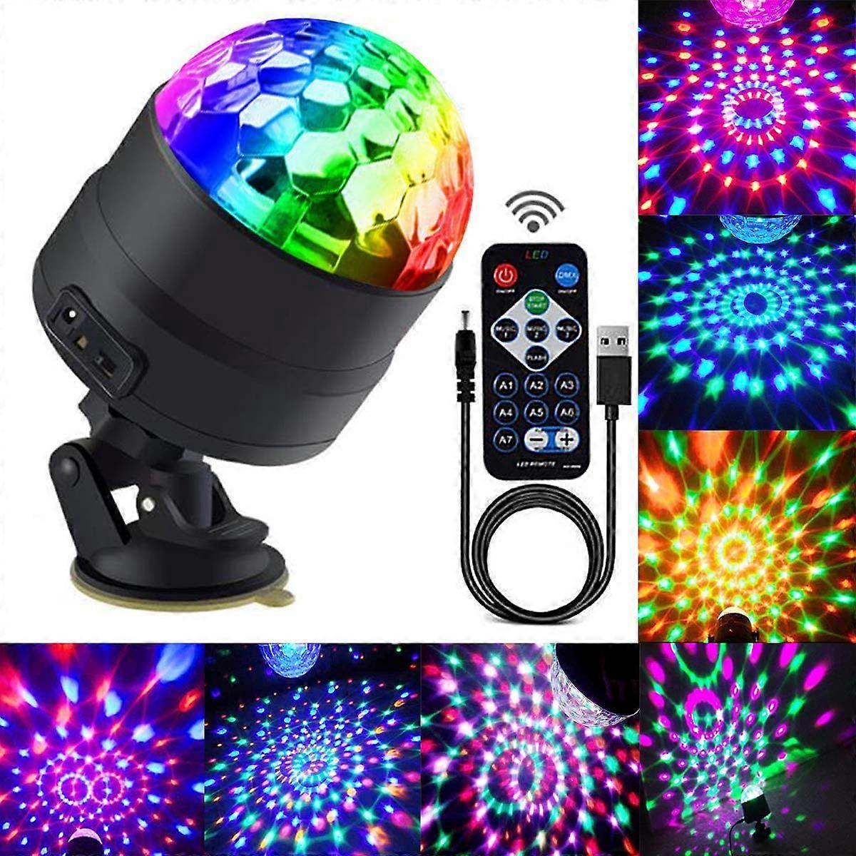 Disco Ball Party Lights Portable Rotating Lights Sound Activated Led Strobe Light 7 Color