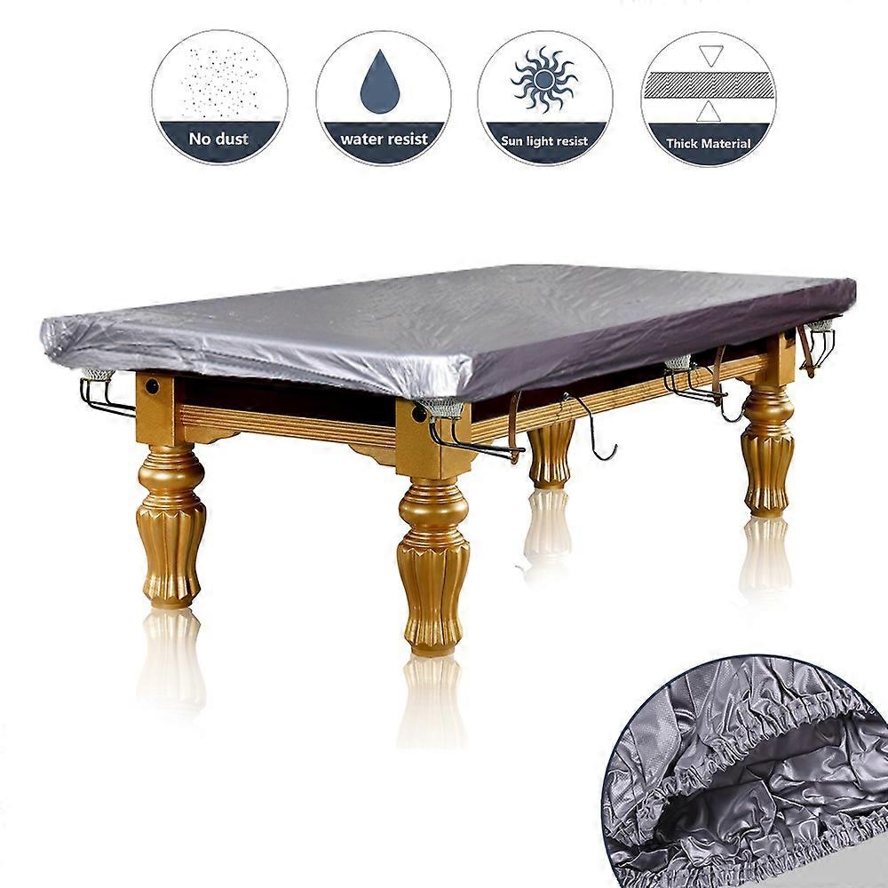7FT Snooker Billiard Pool Table Maintaining Waterproof Silver Color PVC Cloth Cover Tool
