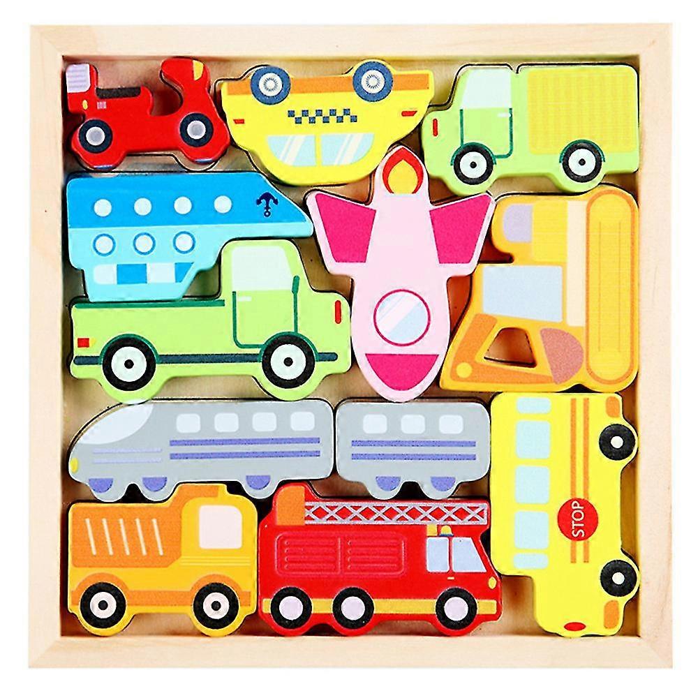 3d Wooden Puzzles Building Block Cartoon Animal Hand Grasp Board Jigsaw Game Kids Early Educational Toy Gift