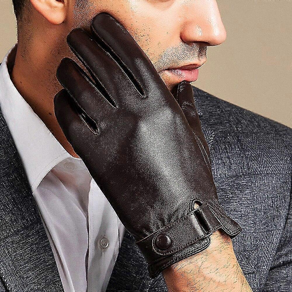 Fingerless Gloves GSG Men's Sheepskin Leather Gloves Touchscreen