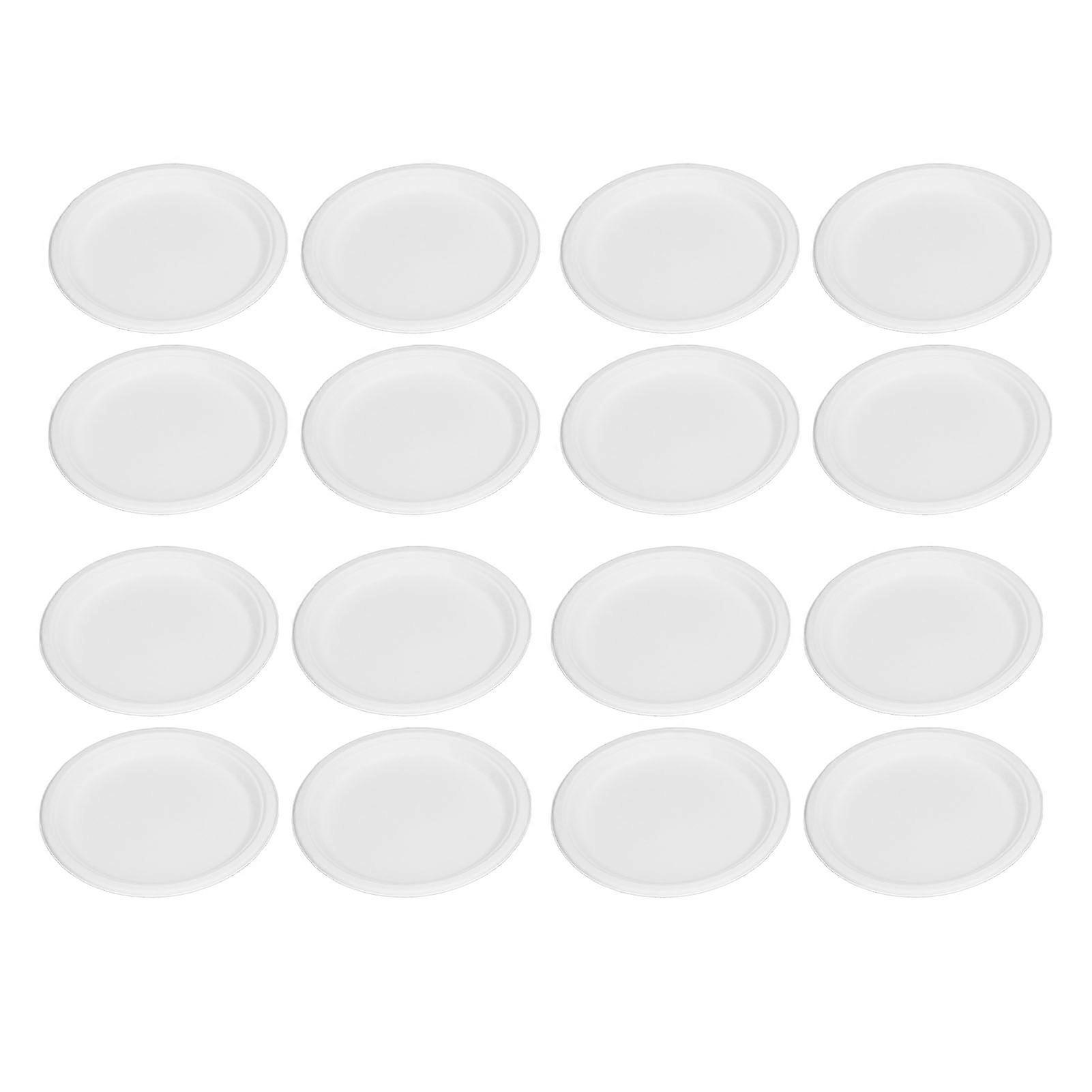 100Pcs Assiettes en papier ovales jetables 10 pouces blanc compostable micro-ondable congélateur plat de pulpe jetable