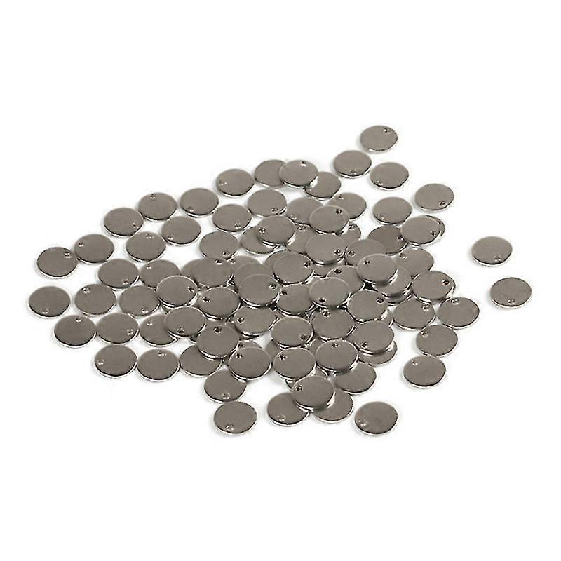 100pcs round pendant charms flat stainless steel diy crafting accessories slices for jewelry making