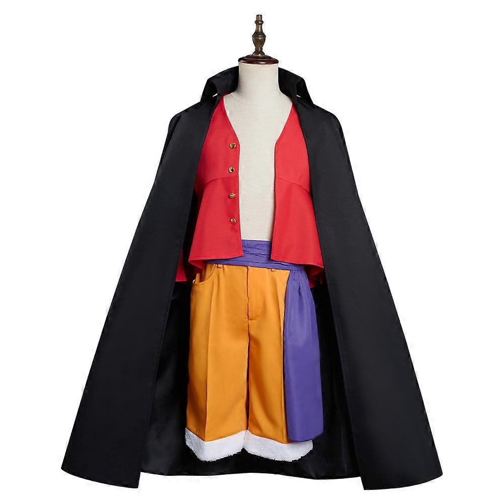 Monkey D. Luffy Cosplay Costume Shirt Shorts with Hat Full Suit Halloween Anime Cosplay Suits
