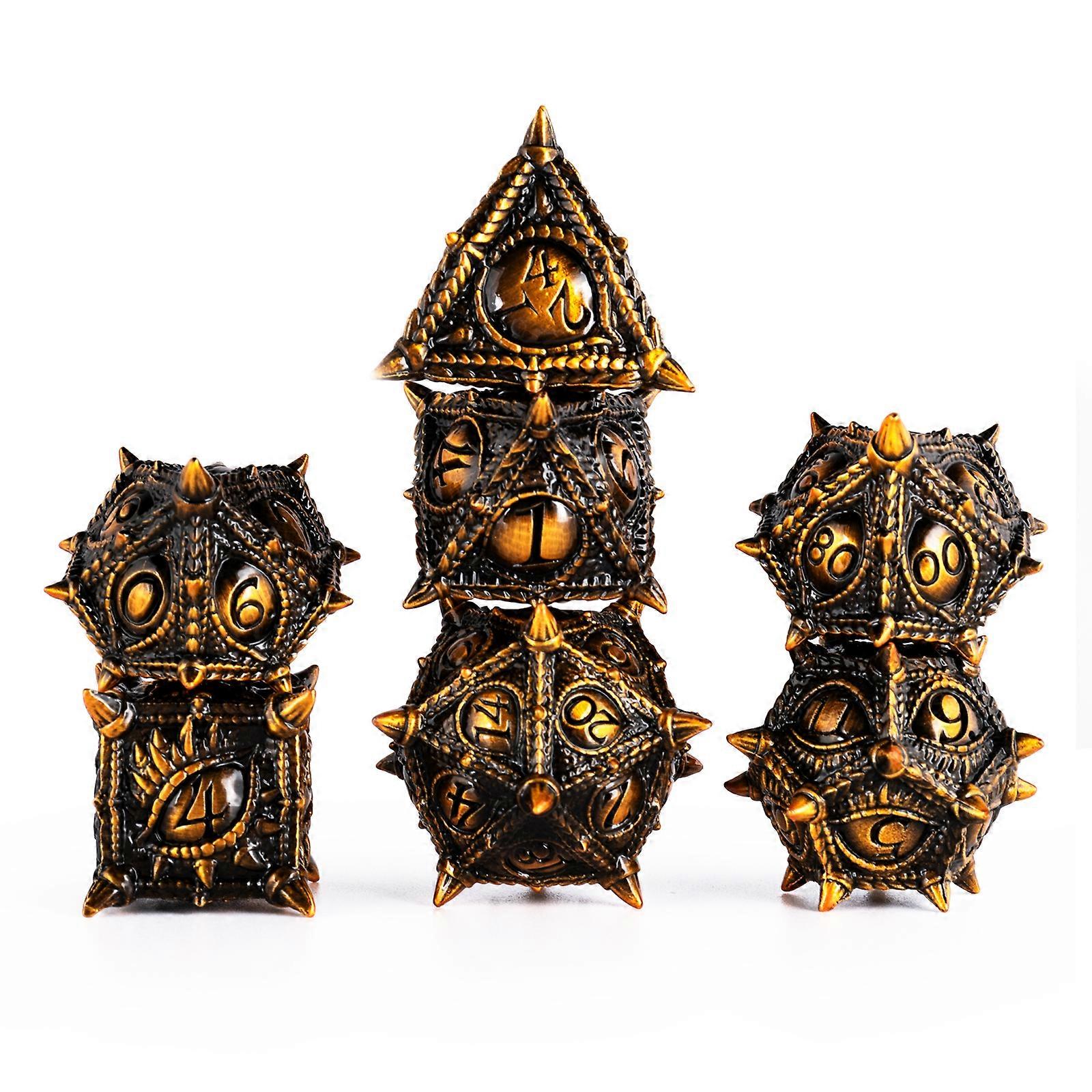 7pcs Metal Dnd Dice Set For Dungeon And Dragon Polyhedral Dice Set Role Playing Games Rpg D&d Dice D20 D10 D6 Dnd Party Dice