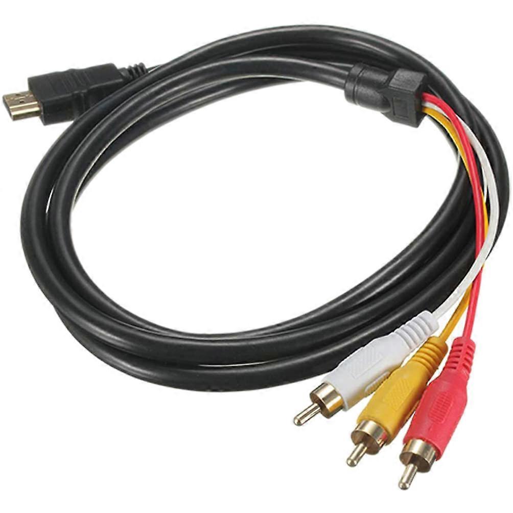 to Cable 1080P Male to 3 S-Video AV Audio Cable Cord Adapter for TV HDTV DVD