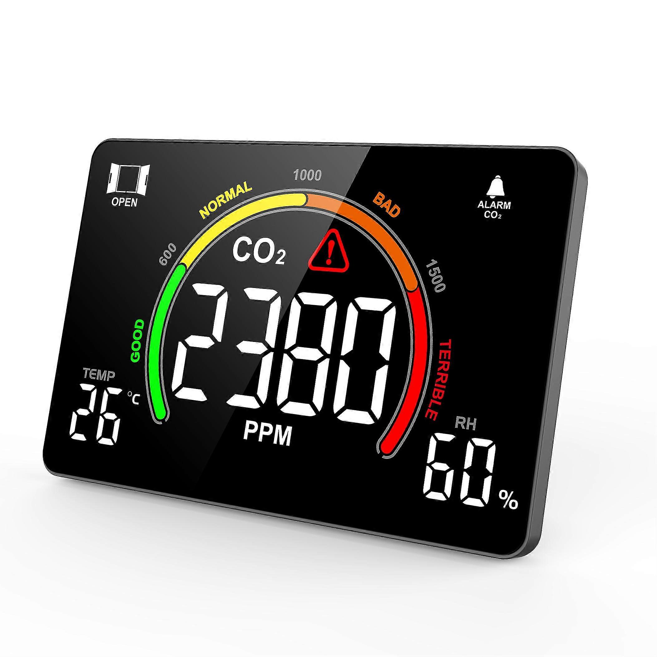 Co2 Detector Indoor Carbon Dioxide Temperature Meter Ambient Air Quality Monitor