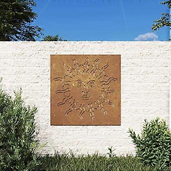 Garten-Wanddekoration 55x55 cm Cortenstahl Sonnendesign
