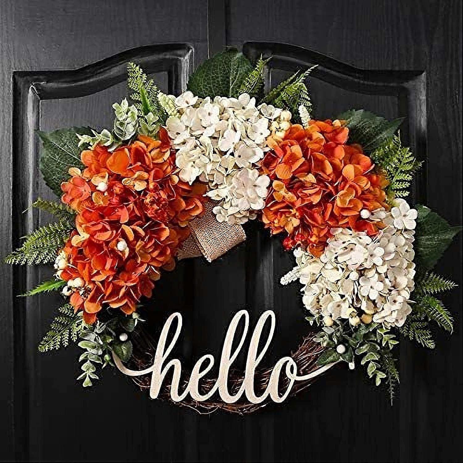 Wreath Door Decoration Simulation Hydrangea Rattan Circle Decoration Window Holiday
