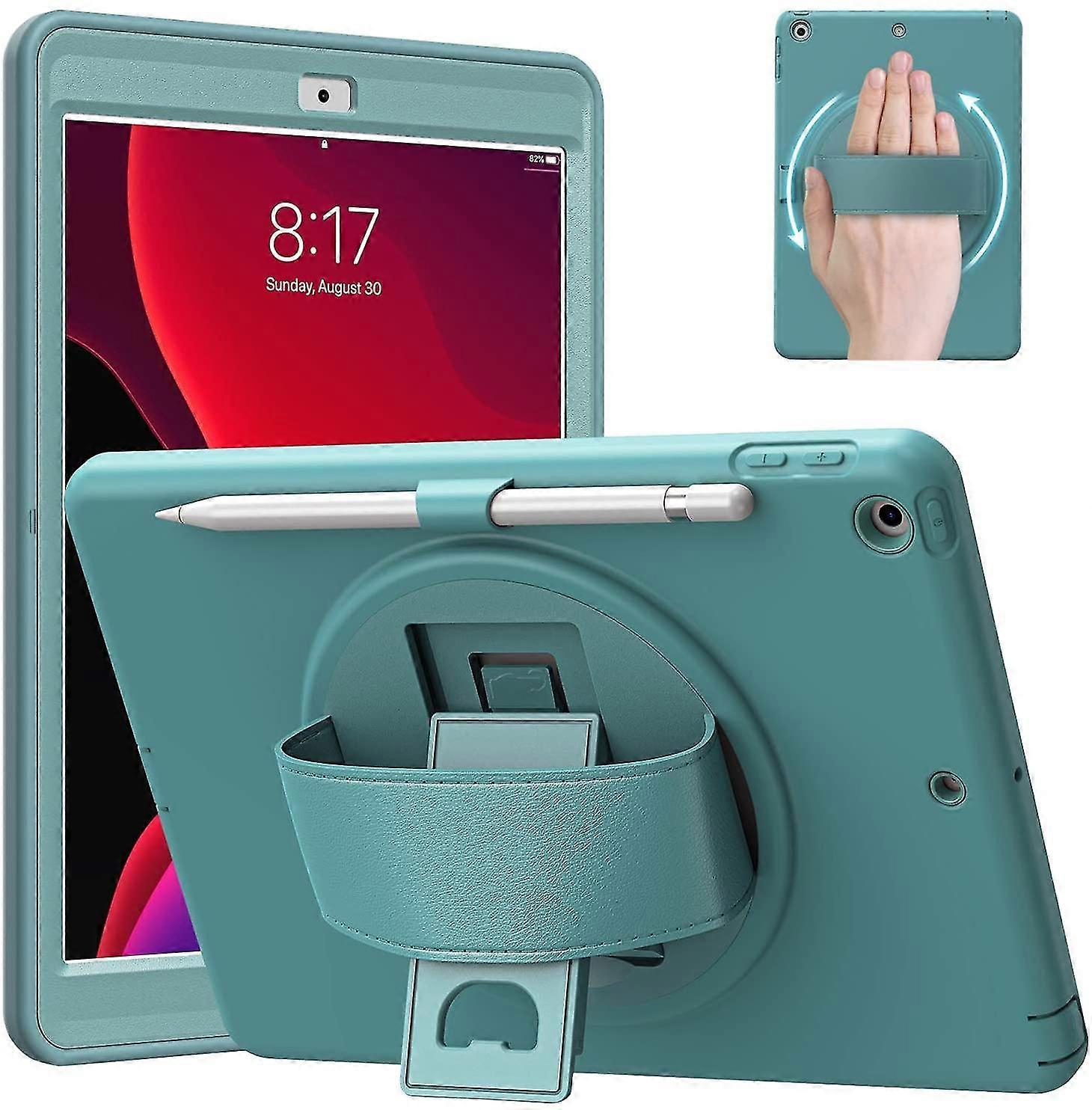 Ipad 9th Generation Case 2021, Ipad 7th/8th Generation Case 2019/2020, Ipad 10.2 Case With Screen Protector Hand Strap Kickstand Pencil Holder