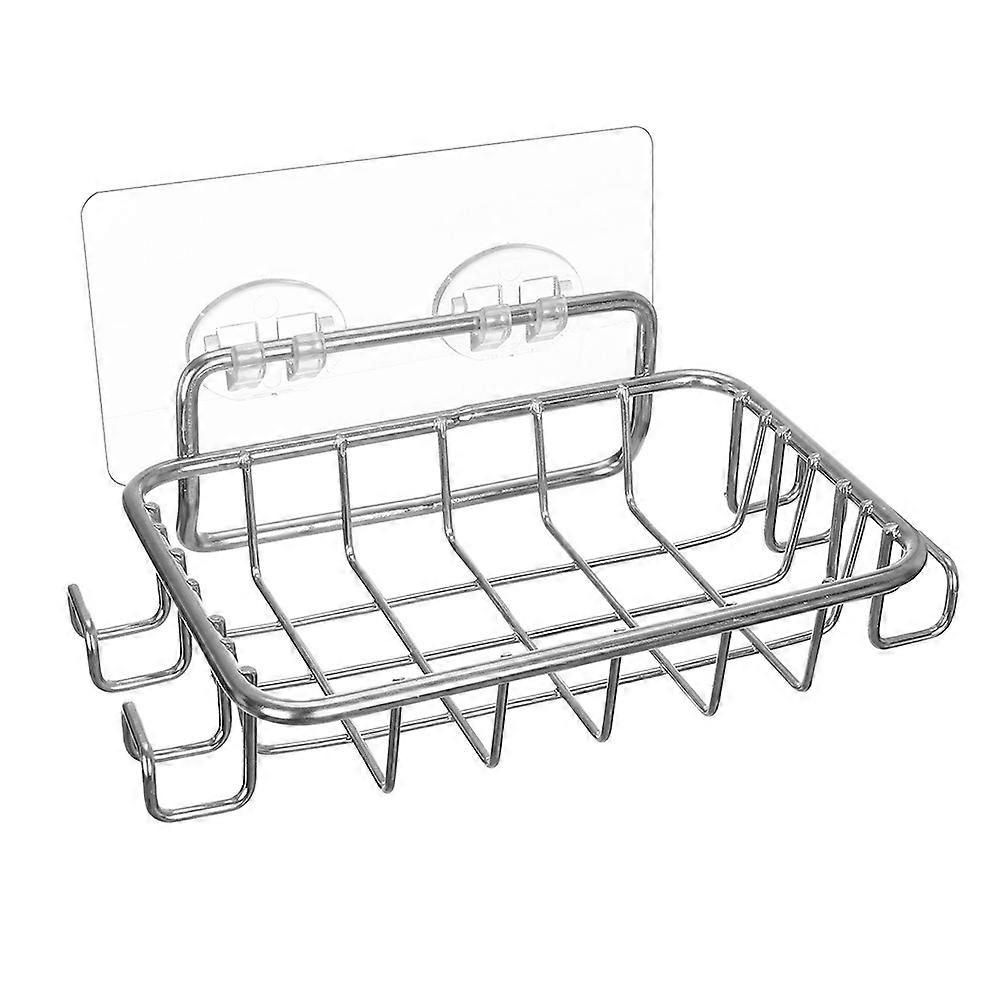 4 Hook Stainless Steel Hollow Soaps Dish Multi-Purpose Durable Storage Disk for Bathroom Storage
