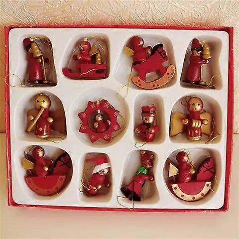 Set cadou de Crăciun Decorațiuni interioare 12 pandantive mici din lemn