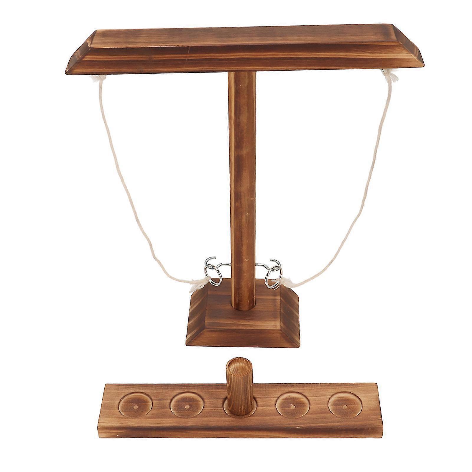 Hook And Ring Game Burr Free Fast Paced Interesting Relaxing Portable Wooden Interactive Desktop Toss Game