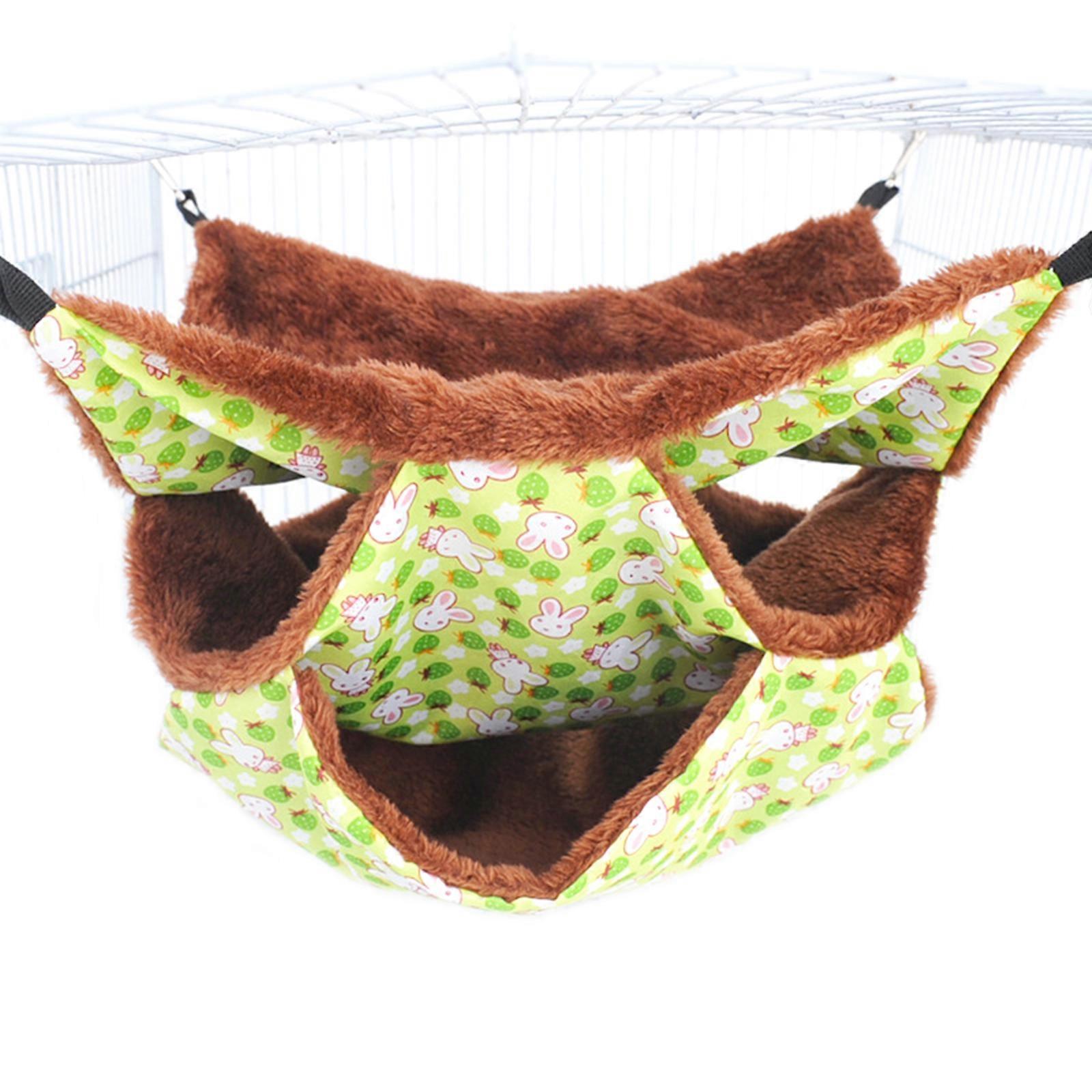 Rabbit Hammock Warm Sleeper 3-Layer Bed Cage Accessories for Mice Chipmunk