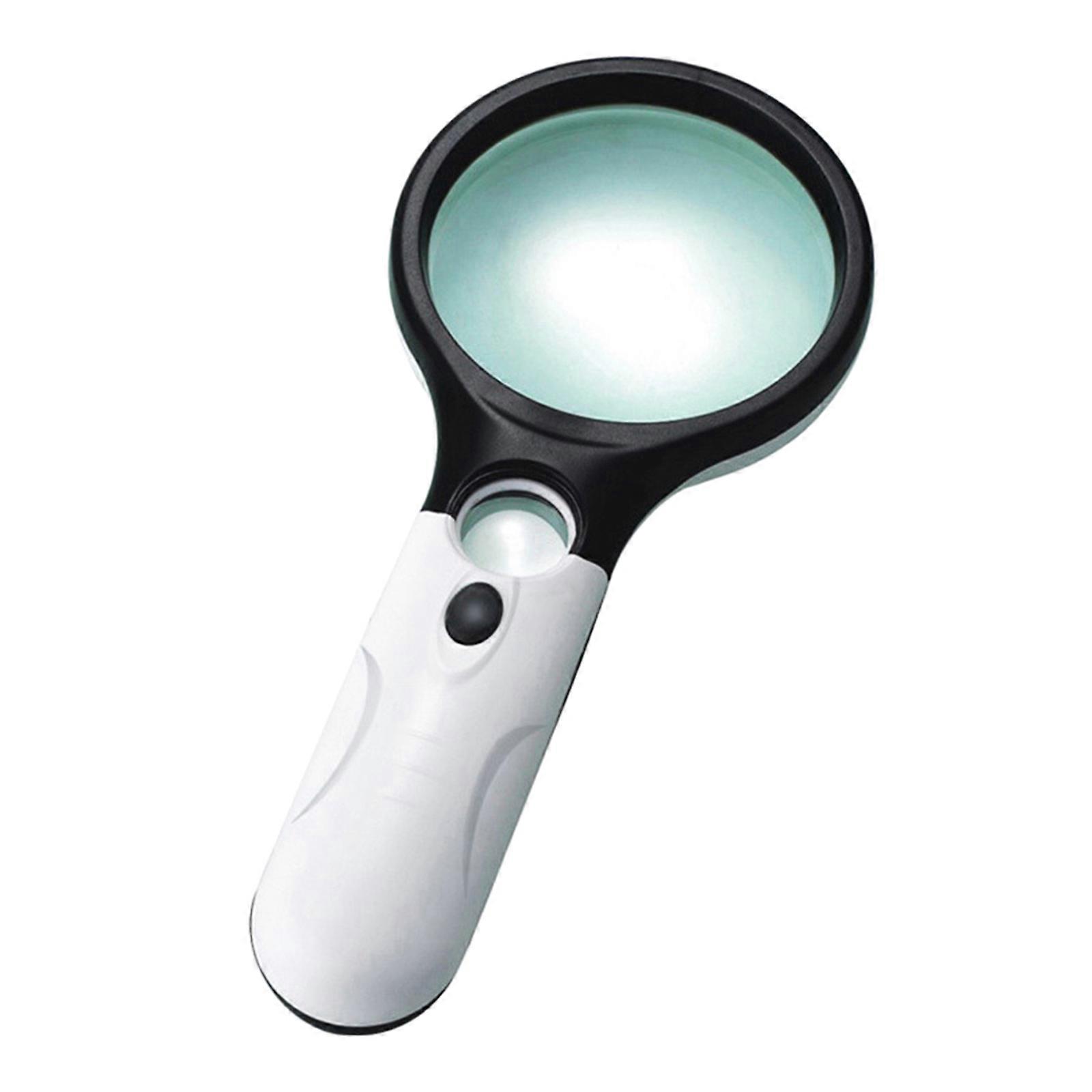 Portable 3X & 45X Magnifying Glass LED Lighted Handheld Magnifier for Reading