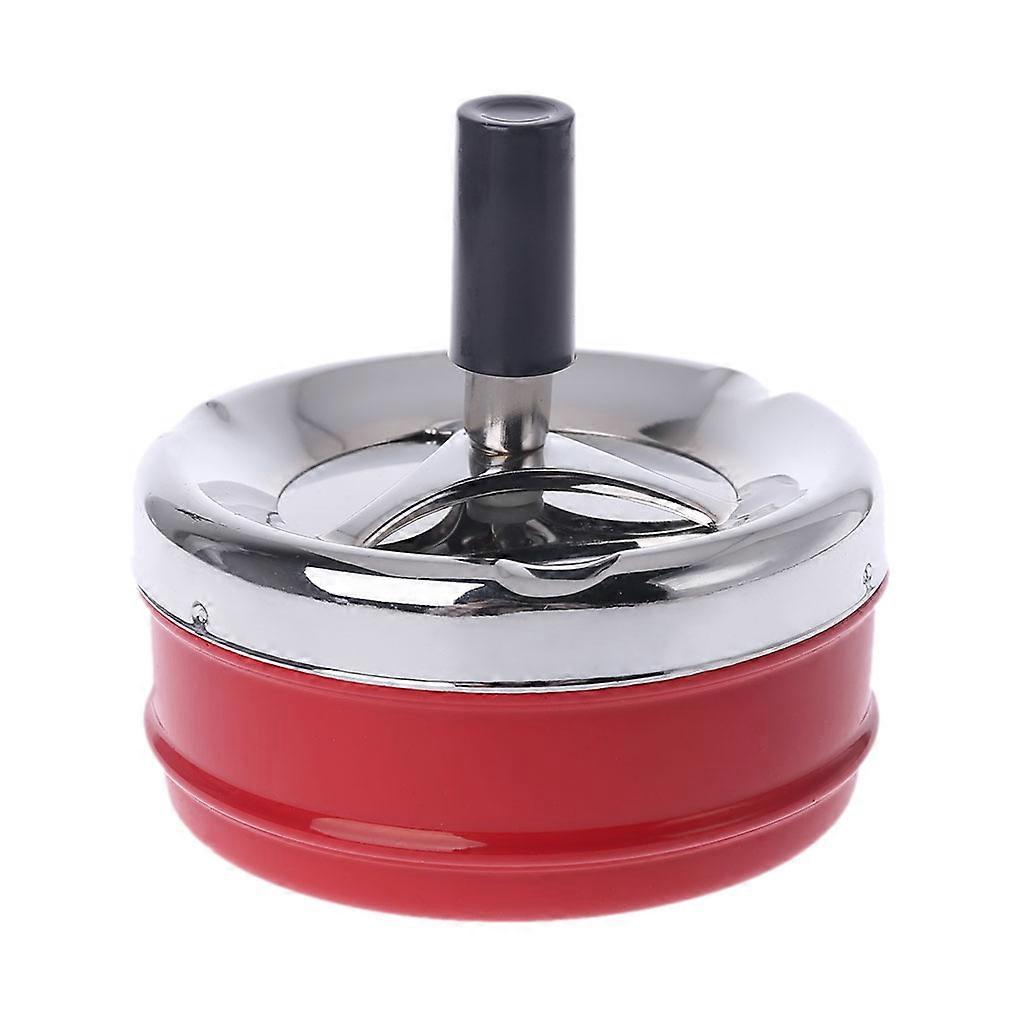 Portable Metal Spinning Ashtray With Press Rotating Lid Practical Cigarette Ash