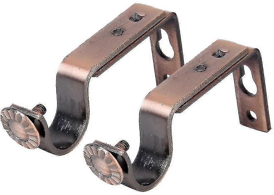 Adjustable Curtain Drapery Rod Bracket, 18-22mm, 2-pack, Red Copper