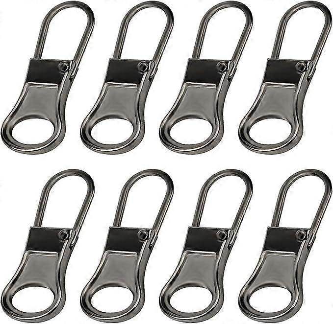 8pcs Zipper Pull Replacement, Zipper Pullers Detachable Zipper Tab Repair Handle Mend Fixer Zipper Head Metal Pull Cord Extender for Clothing Backpack