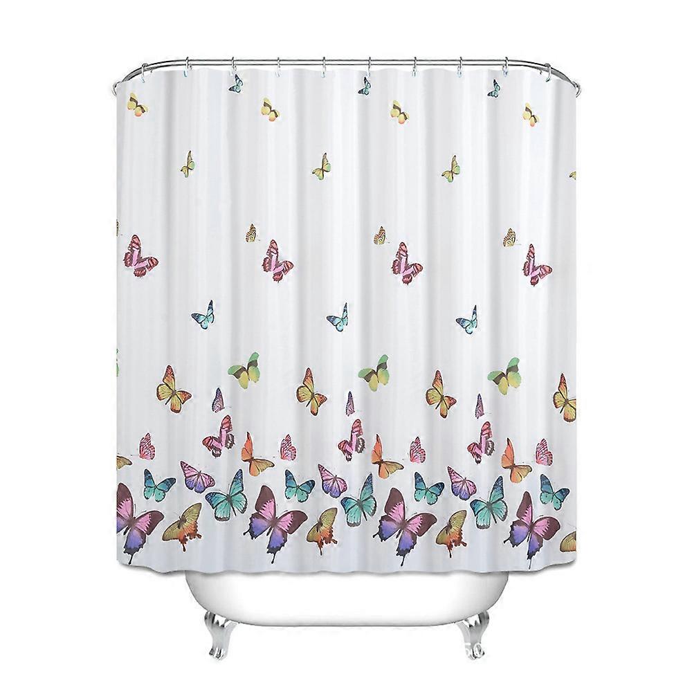 Shower Curtain with Hook Polyester Mildewfree Non-Smelling 180x180cm