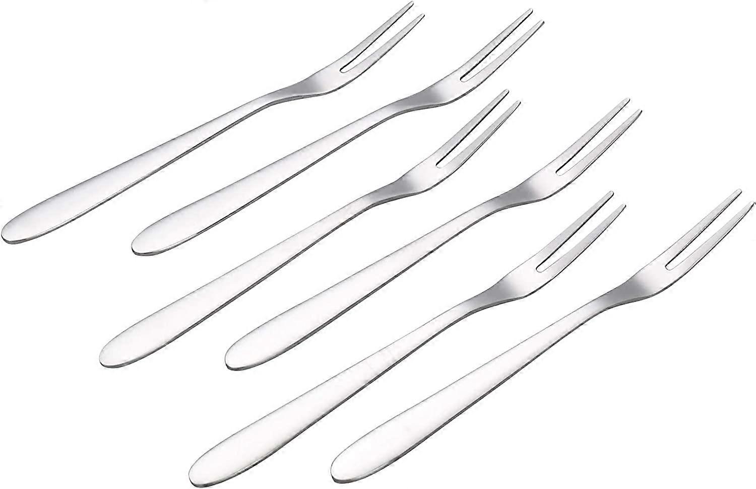 12-Piece Stainless Steel Two Prong Forks,Small Fruit Fork