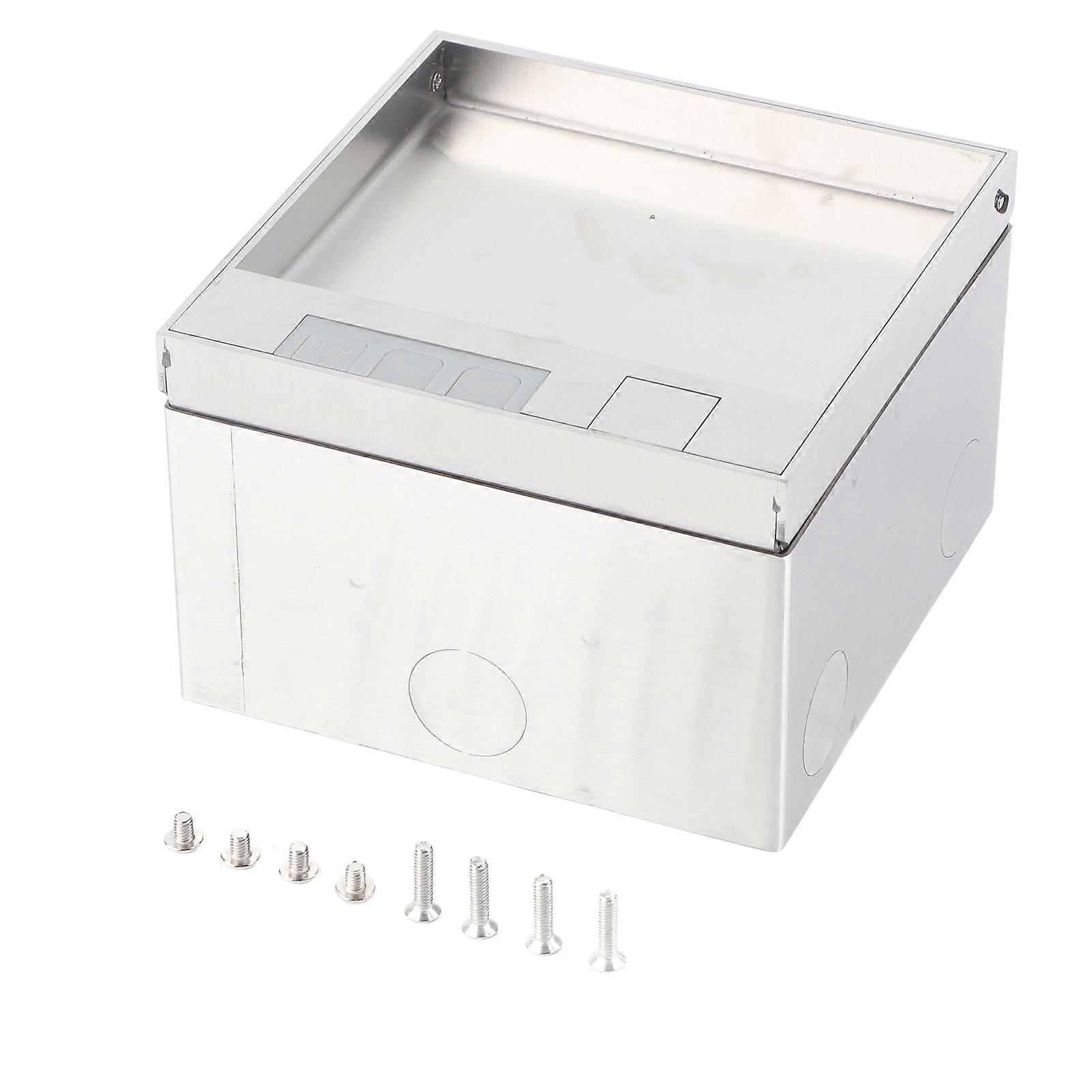 Eingebettete Steckdosenbox Edelstahl Dual Outlets Universal Desktop Floor Power Socket AC250V 4000W