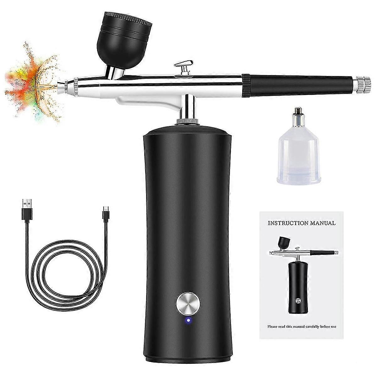 Airbrush Kit with Compressor, Auto Handheld Airbrush with 0.3mm Tip, Rechargeable, Portable Air Brushes