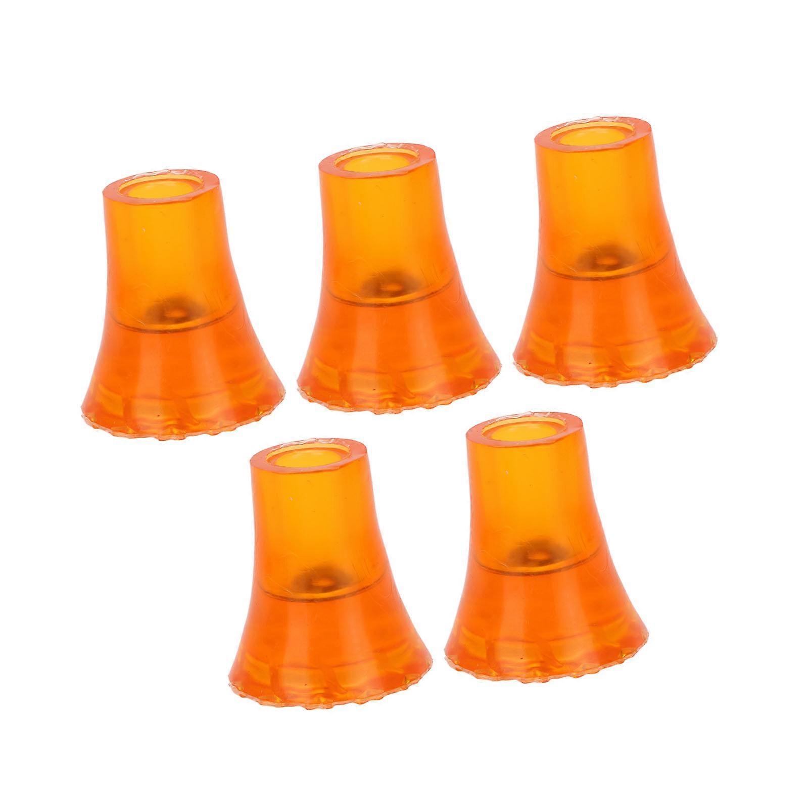 5pcs 19mm Crutch Tips Prevent Slipping Soft Thicken Rubber Walking Canes Replacement Tips Orange
