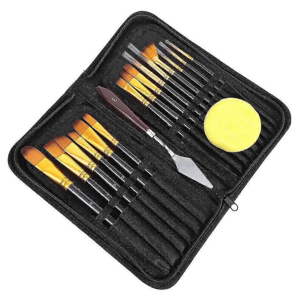 1pc Painting Pen Brush Tool Supply With Bag Sponge Scraper