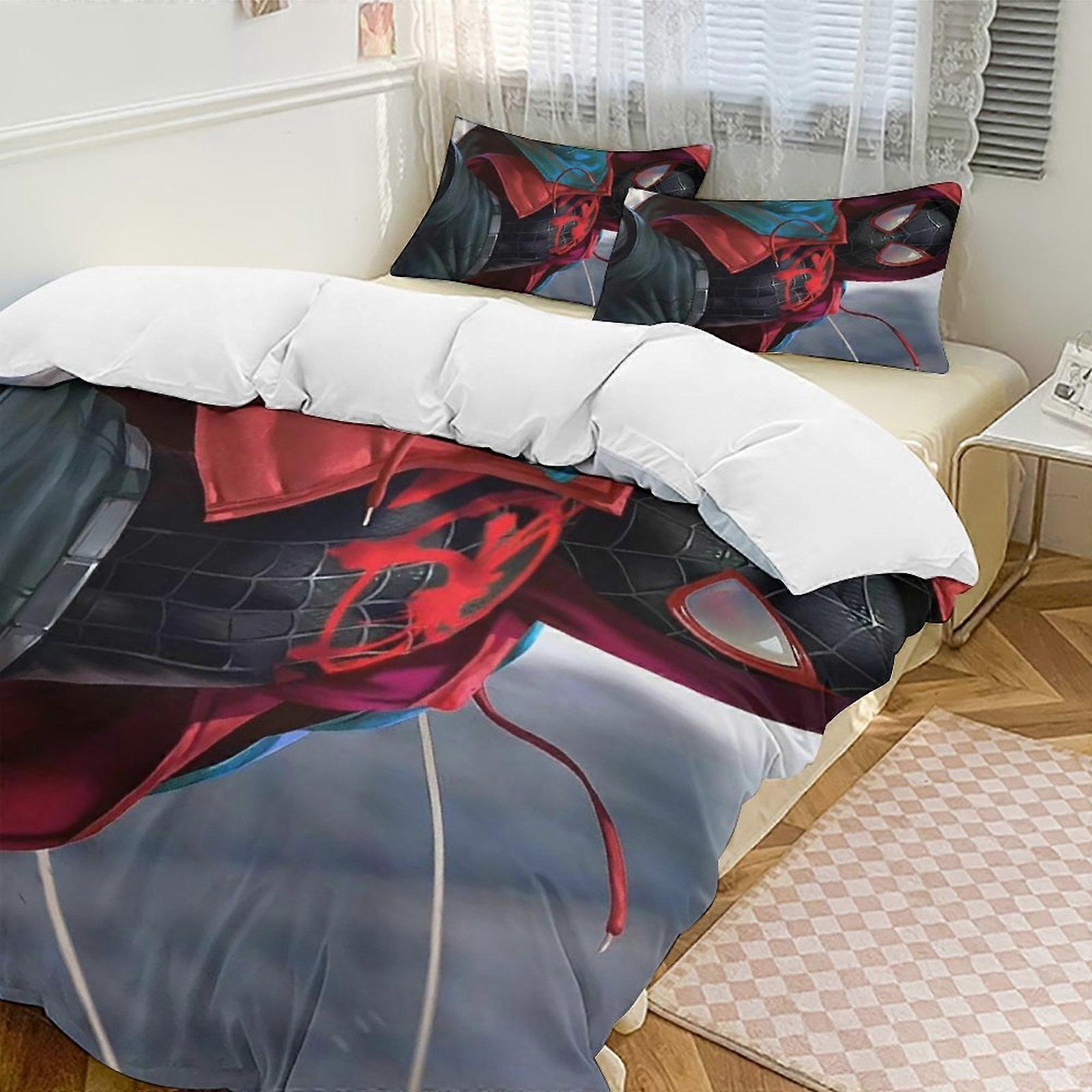 Zm243 Spider-Man 3-Piece Twin Bed Set - Includes 1 Single Quilt And 2 Pillow Cases Bedding - Fade Resistant Microfiber - Spider Lc243