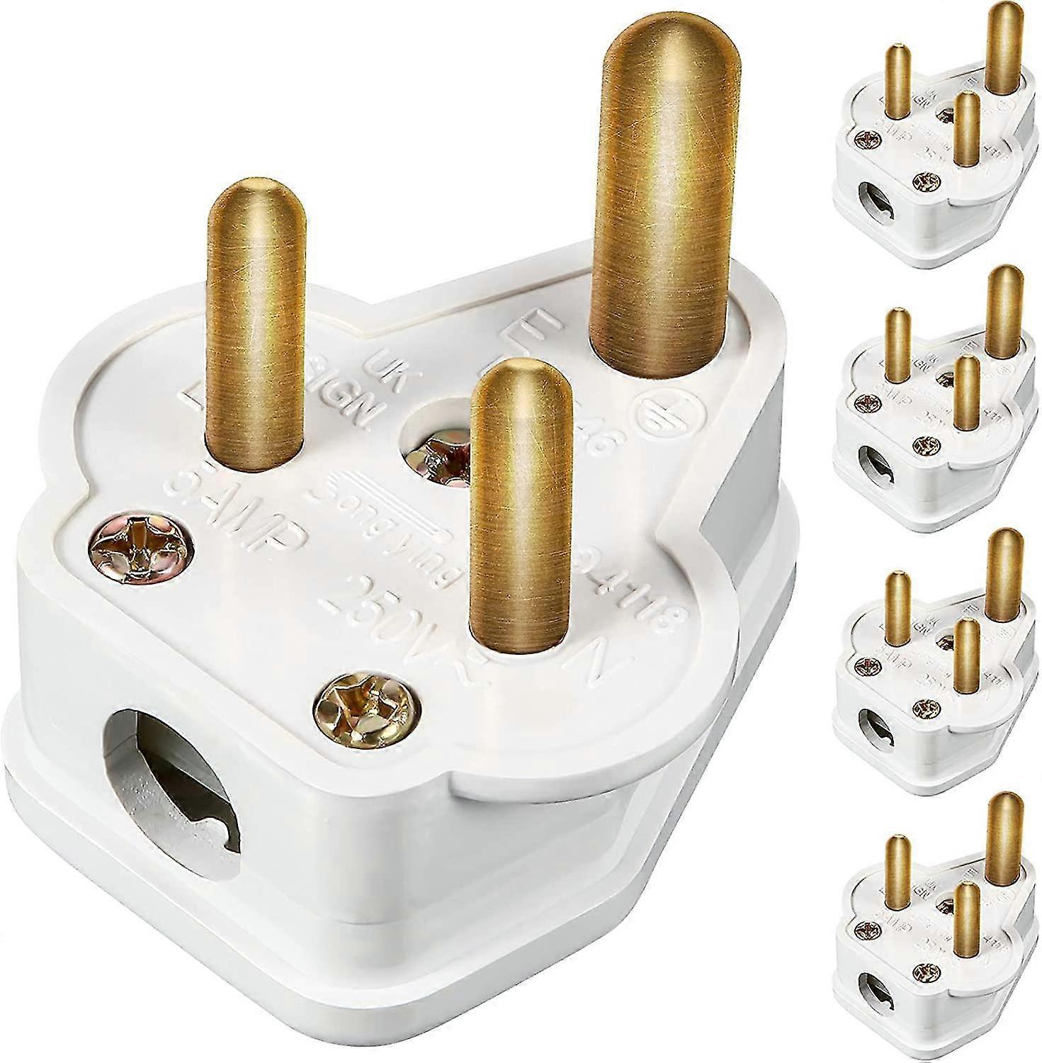 5 Amp Round Pin Plugs Mains Plug 3 Pin Lighting Plugs For Stage Lighting Lamp (black 5 Pcs) (a-1b)