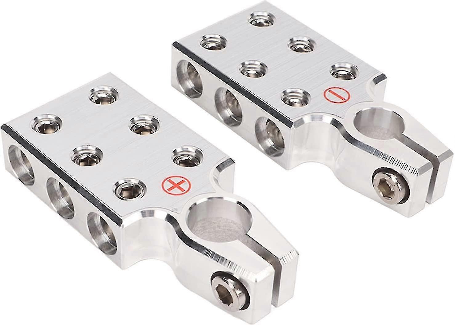 Battery Terminal Clips Positive And Negative Battery Top Post Clips (silver) (2pcs)