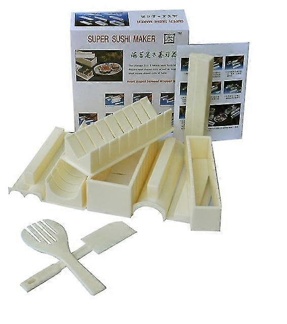 sushi Kitchen Kit Sushi Making Machine 10 Pieces Sushi Making Tool Kit-white-