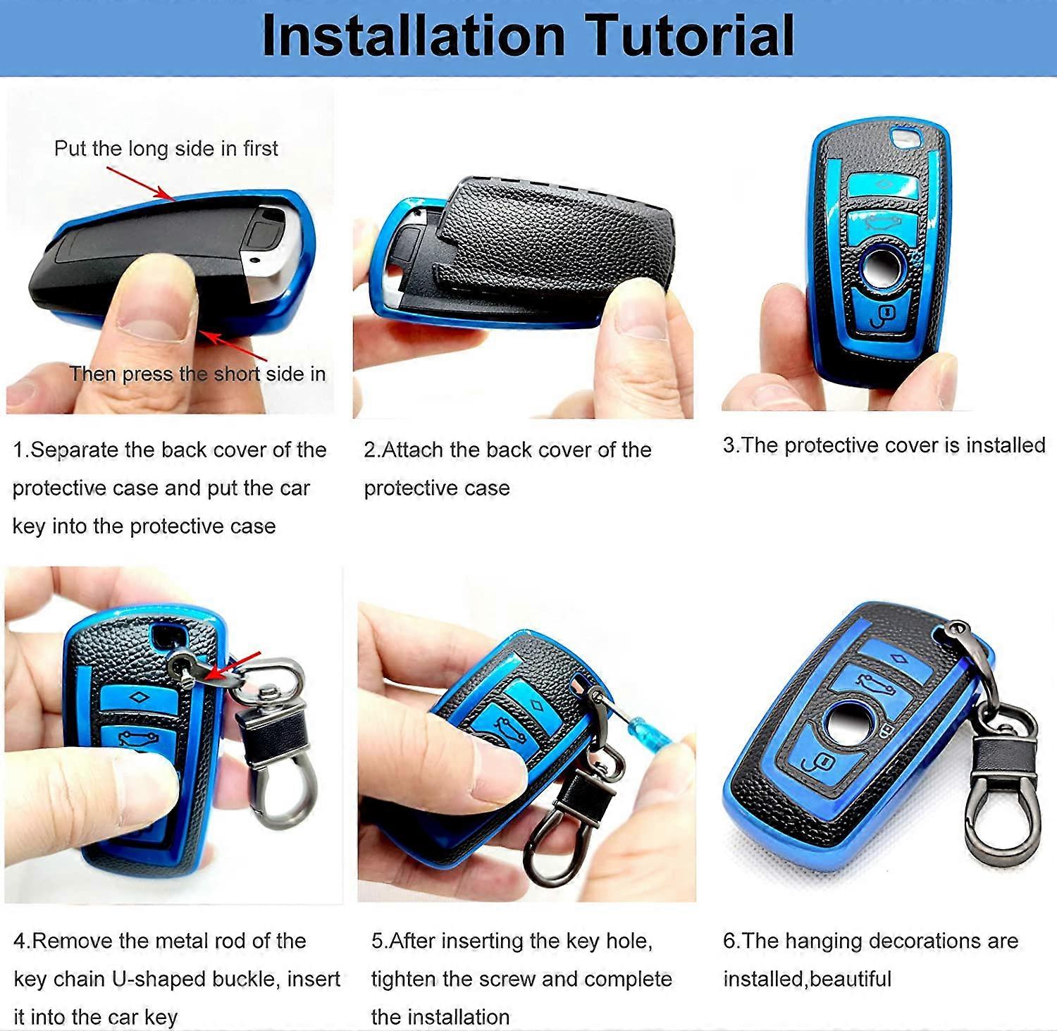 For BMW Keychain with Leather Keychain, Advanced Soft TPU Surface ...