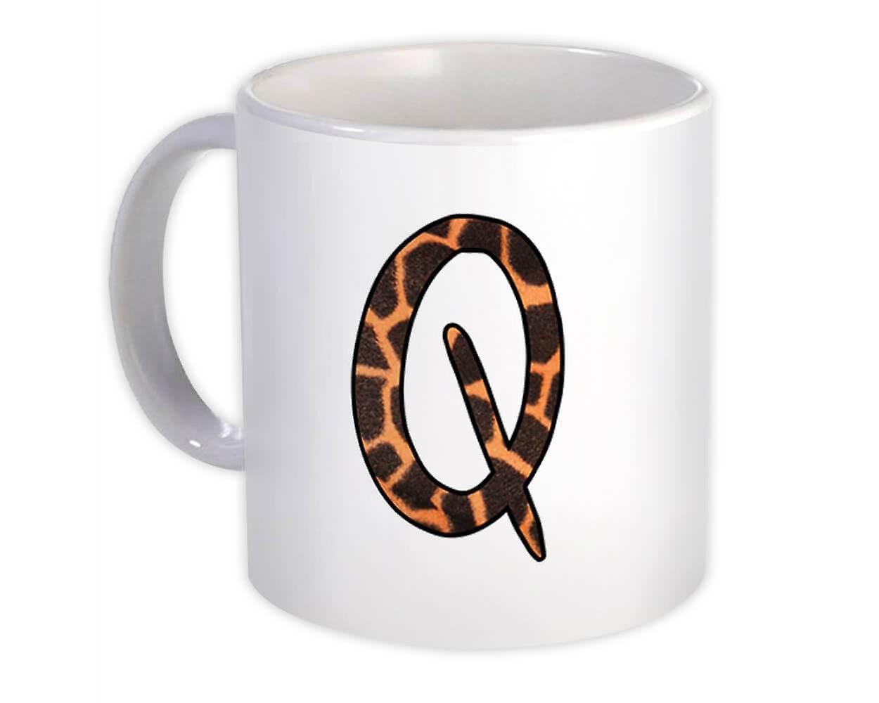 Gift Mug: Monogram Letter Q Giraffe