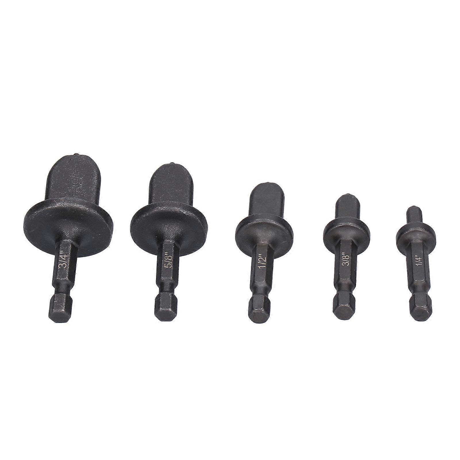 Tube Expander Set 1/4in Hex Handle High Carbon Steel Pipe Swaging Bits (5Pcs) for Air Conditioner